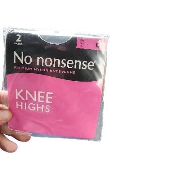 No Nonsense Nylon Knee Highs Comfort Top Sheer Toe 2 Pair Pack USA Tan Size Q - Picture 1 of 5